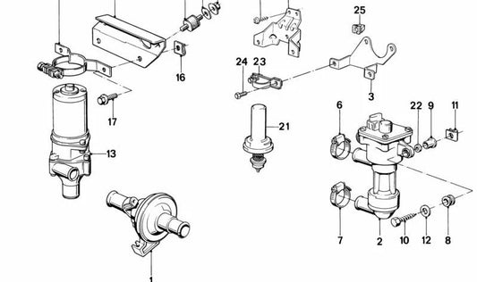 Válvula de agua OEM 64211368650 para BMW (Modelos compatibles: E28). Original BMW.