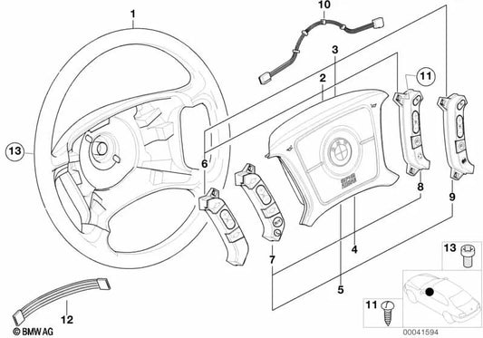 Steering Wheel Heater and Speed ​​Switch for BMW 7 Series E38 (OEM 61316922853). Original BMW