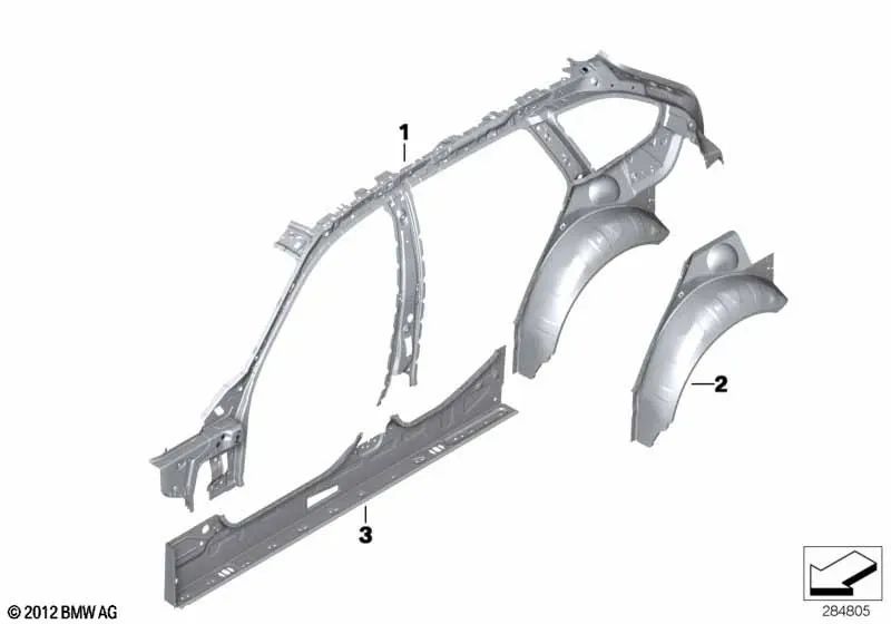 Barbar transversal intérieur gauche pour la série BMW 3 F30, F31, F80 (OEM 41217297855). BMW d'origine