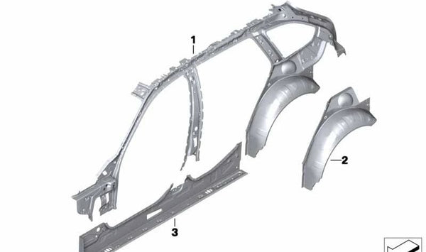 Marco lateral interior izquierdo para BMW Serie 3 F31, F31N (OEM 41007297933). Original BMW