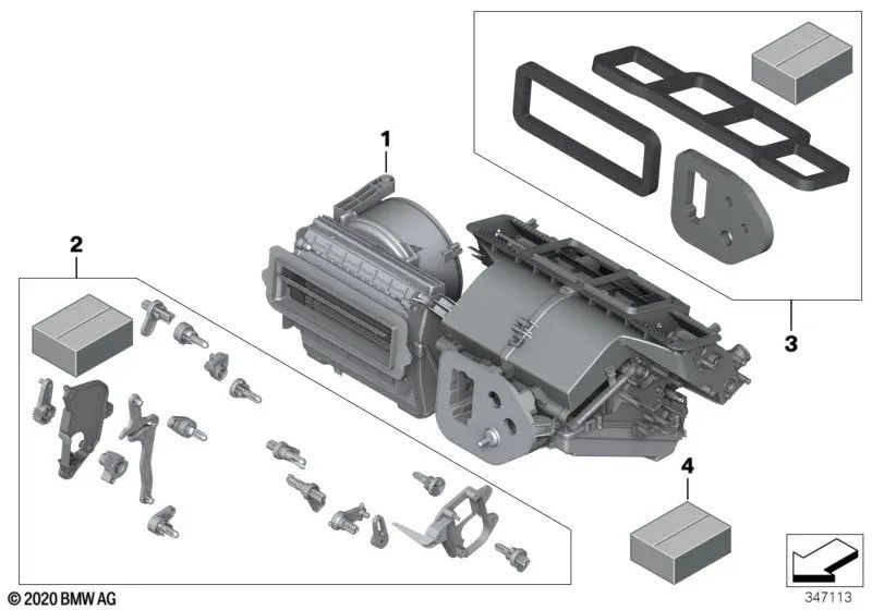 Juego de piezas de fijación para BMW i I12, I12N, I15, Z4 E89 (OEM 64119210760). Original BMW.