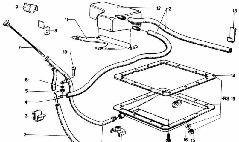 Junta sin amianto OEM 24111203500 para BMW E12. Original BMW.