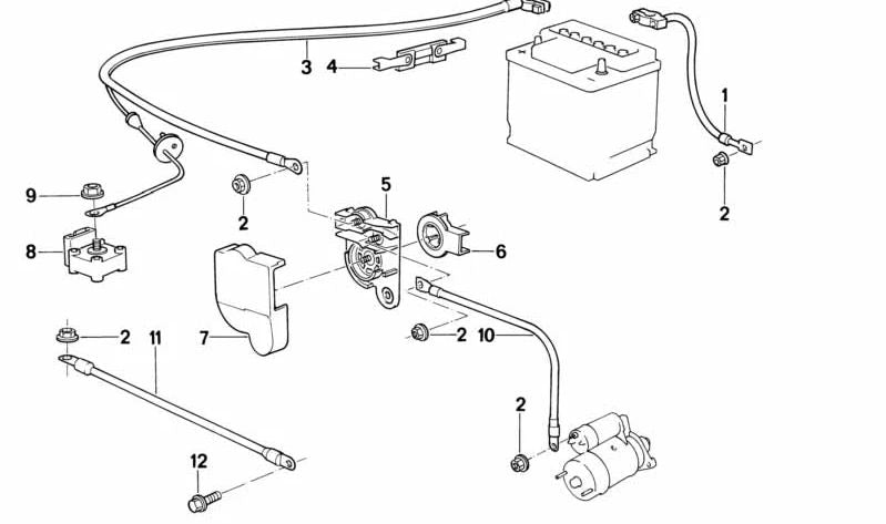 Support point B+ for BMW E32 7 Series (OEM 12421714303). Original BMW