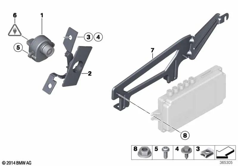 Cableado Cámara de Visión Periférica para BMW Serie 5 F07, F07N, Serie 7 F01, F01N, F02, F02N, F04 (OEM 61119182330). Original BMW