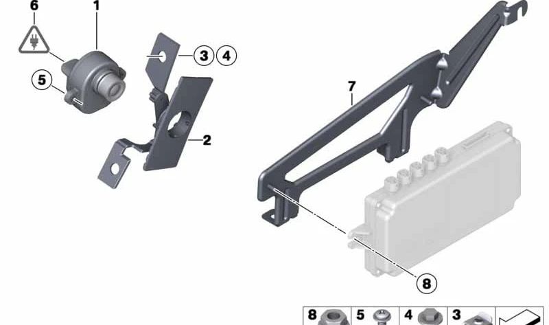 Cableado para cámara de visión lateral OEM 61119186295 para BMW F07, F10, F11, F06, F12, F13, F01, F02. Original BMW.