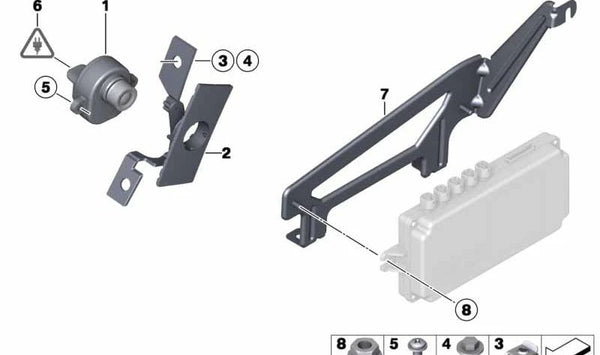 Cableado para cámara de visión lateral OEM 61119186295 para BMW F07, F10, F11, F06, F12, F13, F01, F02. Original BMW.