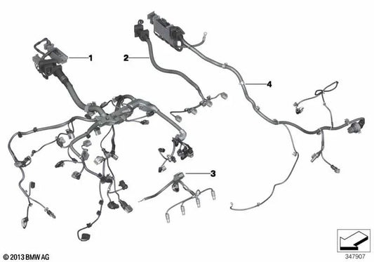 Mazo de cables del motor - módulo de la transmisión para BMW X5 F15 (OEM 12518573738). Original BMW