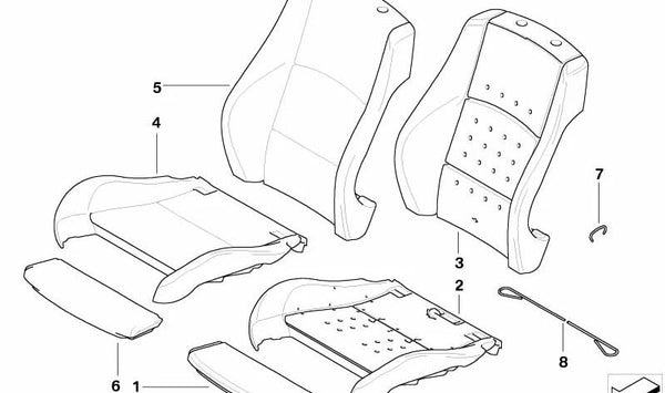 Funda de asiento en tela/cuero sintético OEM 52107842735 para BMW Serie 1 {E81, E82, E88}. Original BMW