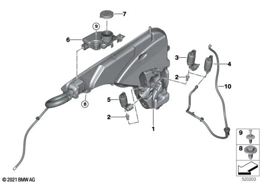 Canal de llenado para BMW F97, F97N, G01, G01N, G08, G08N, F98, F98N, G02, G02N (OEM 51317399028). Original BMW.