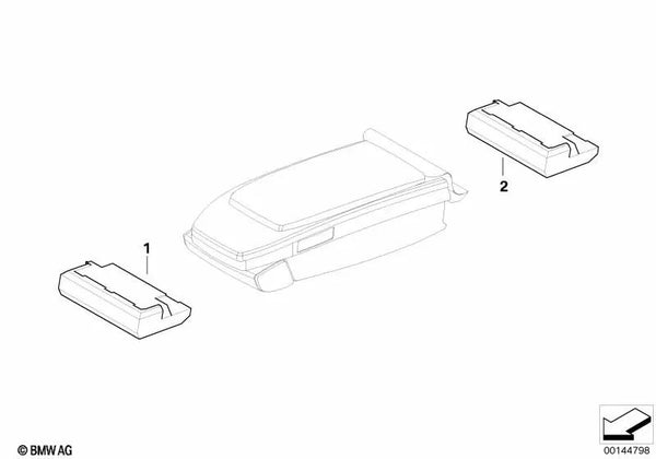 Unidad de control reposabrazos central trasero para BMW Serie 7 E65, E66 (OEM 61316989997). Original BMW.