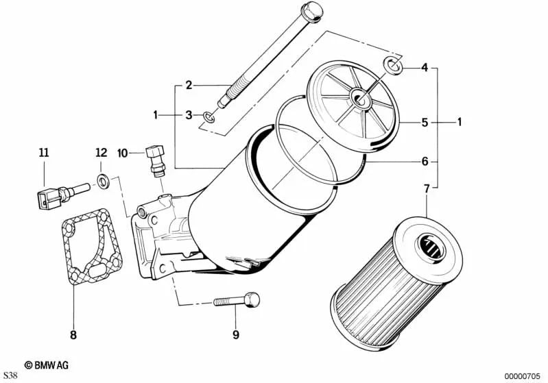 Junta sin amianto para BMW Serie 5 E34 (OEM 11421312210). Original BMW.