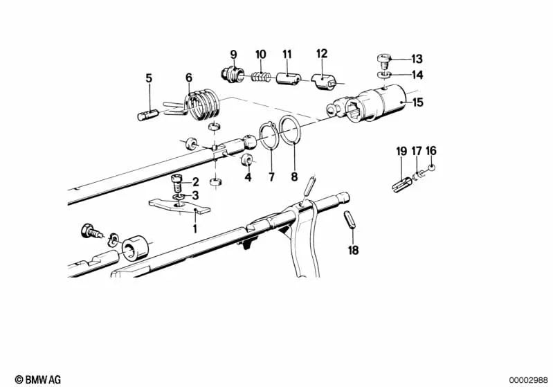 Muelle de compresión para BMW Serie 3 E21, E30 Serie 5 E12, E28, E34 Serie 6 E24 Serie 7 E23 (OEM 23311200811). Original BMW.