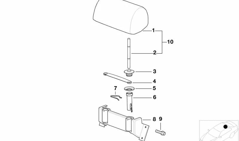 Soporte para reposacabezas para BMW E39 (OEM 52208176175). Original BMW