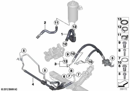 Tubo de expansión para BMW X5 E70, E70N, X6 E71 (OEM 32416787036). Original BMW