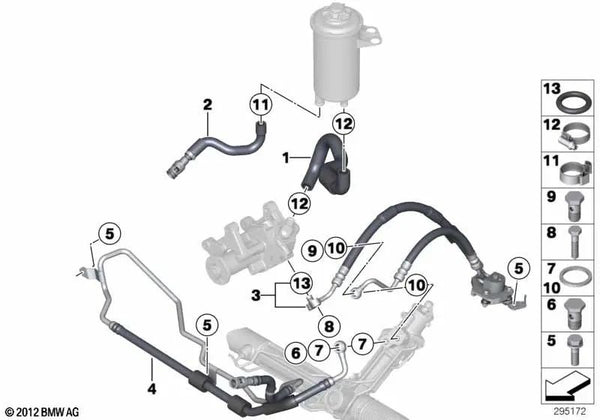 Conducción de retorno para BMW X5 E70, E70N, X6 E71 (OEM 32416787042). Original BMW.