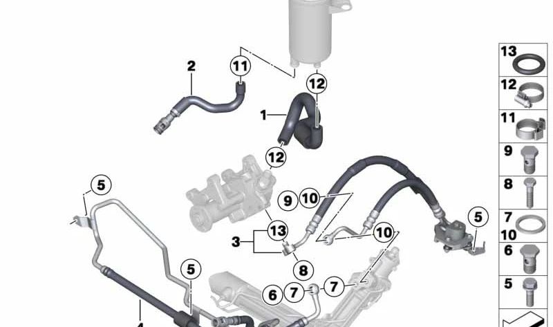 Intake pipe for BMW X5 E70, E71 (OEM 32416785419). Original BMW