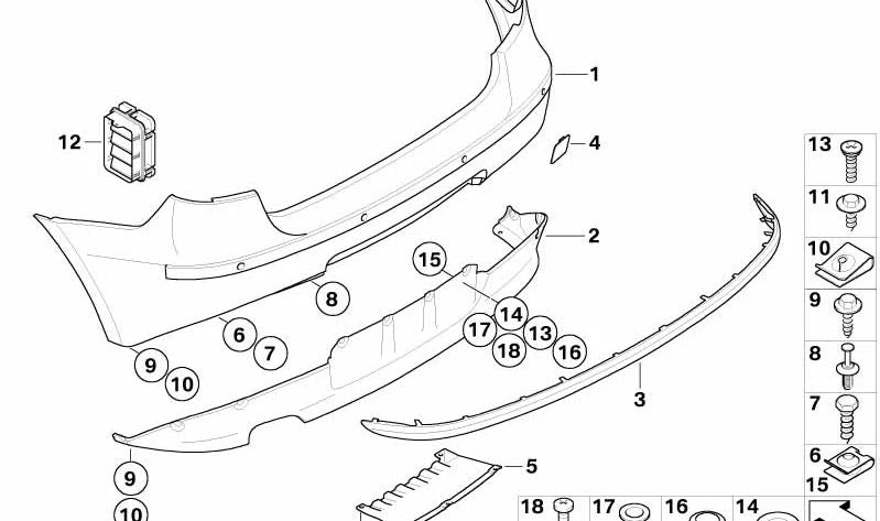 Moldura central OEM 51127073897 para BMW E87 (todos los modelos compatibles). Original BMW.