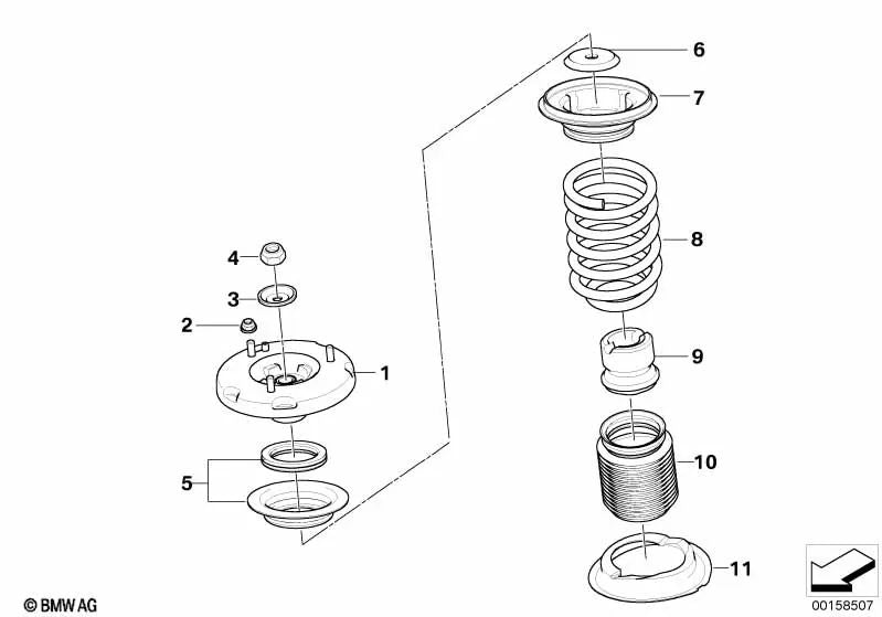 Muelles helicoidales delanteros para BMW, varios modelos (OEM 31336851918). Original BMW.