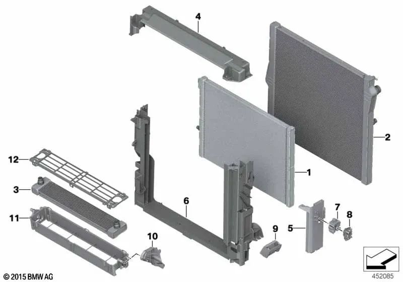 Radiador de Refrigerante para BMW X5 E70, F85, X6 E71, F86 (OEM 17117594020). Original BMW