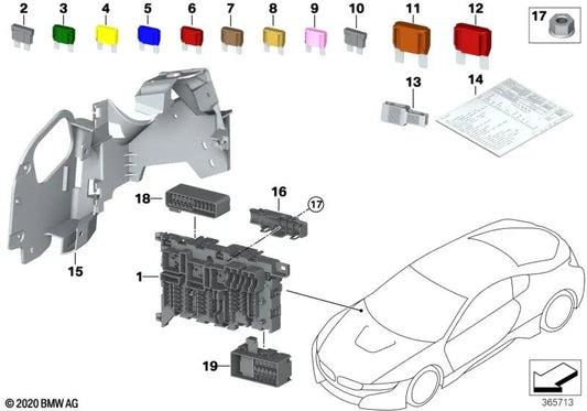 Soporte Distribuidor de Corriente para BMW I12, I12N, I15 (OEM 61139289619). Original BMW