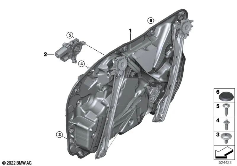 Soporte de puerta delantero derecho para BMW G70 (OEM 51335A36296). Original BMW