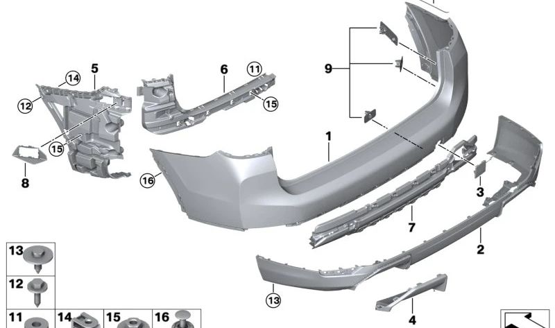 Left absorber funnel for BMW X3 G08E (OEM 51129492064). Original BMW