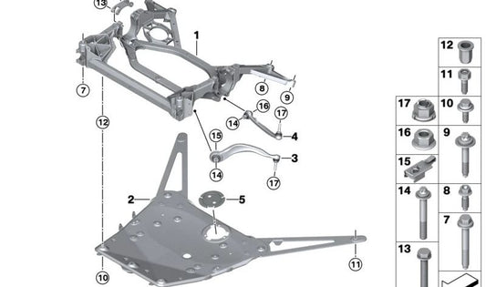 Armado de suspensão frontal direita OEM 31108095652 para BMW G80, G81, G82, G83. BMW original.