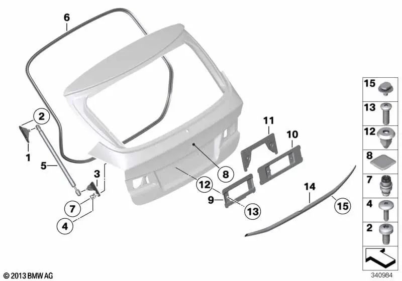 Rechte hintere Unterstützung für BMW X1 E84 (OEM 51242990134). Original BMW