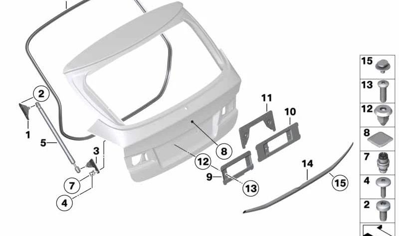 OEM 51247402695 Gate posteriore per BMW E84. BMW originale.