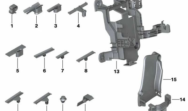 Parte inferior del canal de cables para BMW I01, I01N (OEM 61129362253). Original BMW.