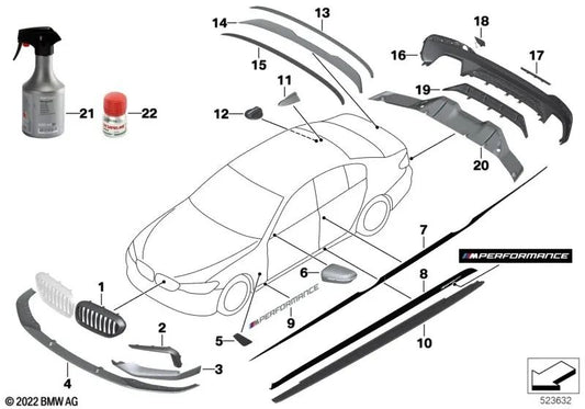 Cubierta decorativa izquierda para BMW Serie 5 G30, G31 (OEM 51118064979). Original BMW