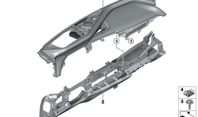 Haut de la planche d'instruments en cuir pour BMW G70 (OEM 51457885265). BMW d'origine.