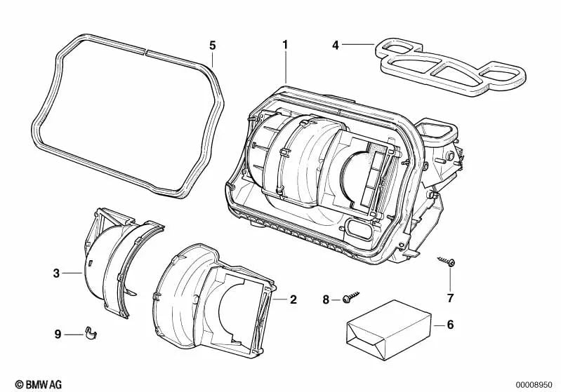 Ventilador Superior Derecho para BMW Serie 3 E36 (OEM 64118361925). Original BMW