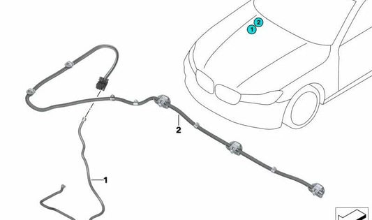 Cadena de boquillas del limpiaparabrisas OEM 61667357373 para BMW G11, G12. Original BMW.