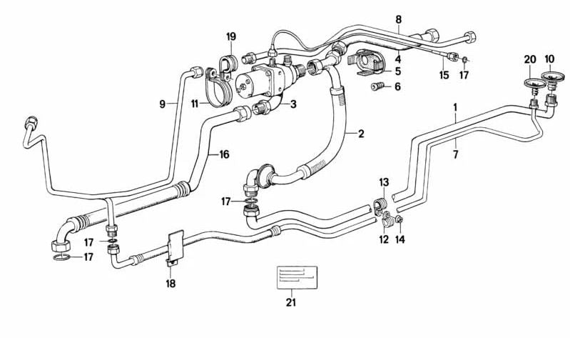 Tubo di collegamento del condizionamento dell'aria OEM 6453138663 per BMW E24. BMW originale.