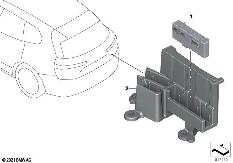 Tailgate function control module for BMW G21, G21N, G81, G30N, G31, G31N (OEM 61355A19DB3). Original BMW.