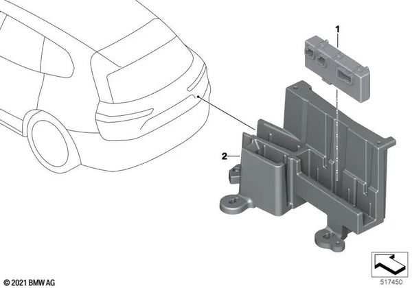 Módulo de control de funciones del portón trasero para BMW G21, G21N, G81, G30N, G31, G31N (OEM 61355A19DB3). Original BMW.