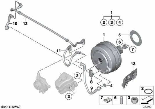 Vakuumröhre für BMW 1er E81, E82, E87, E88, 3er E90, E91, E92, E93, X1 E84 (OEM 34337577337). Original BMW