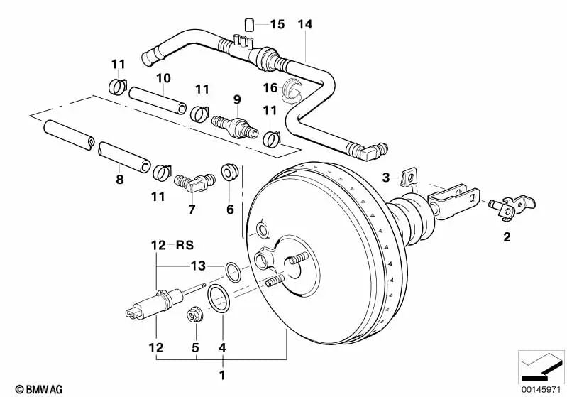 Schlauchleitung para BMW Serie 3 E36 (OEM 34331161759). Original BMW.