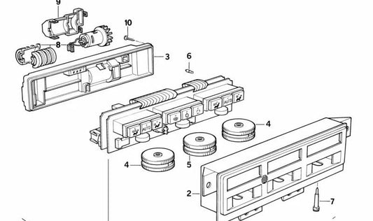 Interrupteur rotatif du volume d'air pour BMW E31 (OEM 64111392085). BMW d'origine.