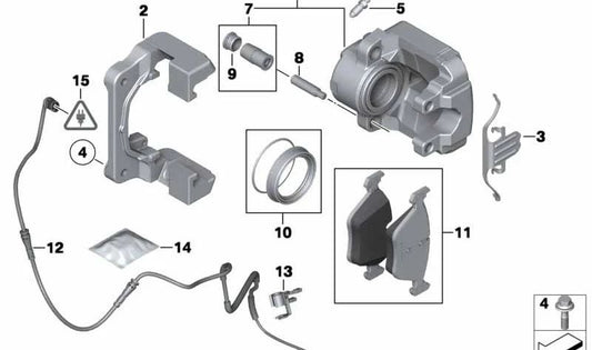 Porta pinza de freno para BMW Serie 5 F10, F11, F18 (OEM 34116796486). Original BMW