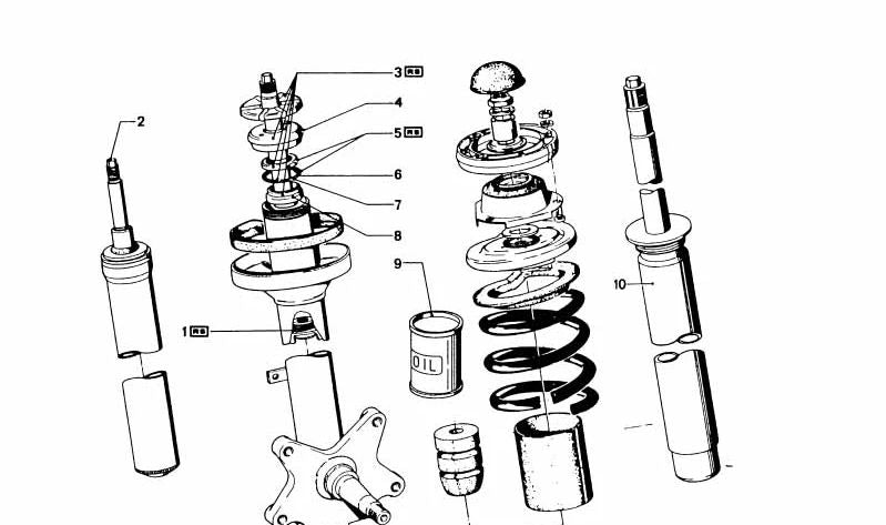 Inserto de Amortiguador para BMW E46, E53, F30, F80 (OEM 31321104320). Original BMW.