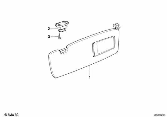 Visera solar con cubierta de espejo derecha para BMW Serie 8 E31 (OEM 51168156462). Original BMW