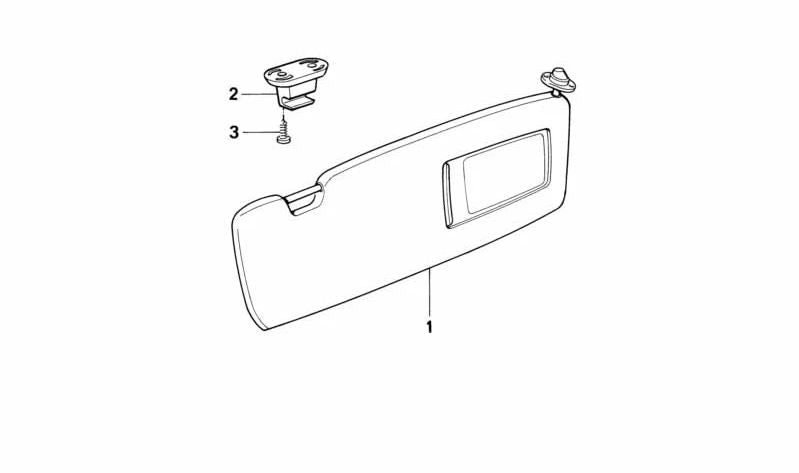 Visera solar con cubridor de espejo izquierda para BMW E31 (OEM 51168198025). Original BMW