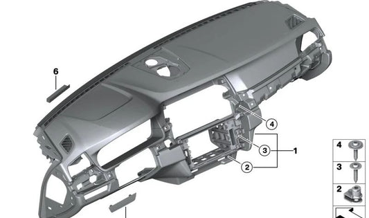 Tablero de instrumentos de cuero con Head-Up Display para BMW F10, F11 (OEM 51458049814). Original BMW