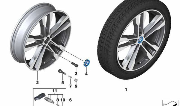 Llanta de aleación ligera Jet Black OEM 36116852081 para BMW i3 (I01). Original BMW.