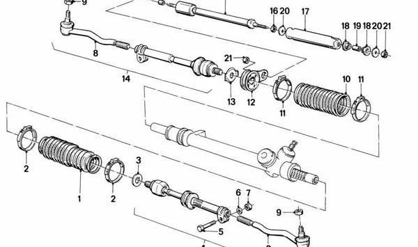 Amortiguador de dirección para BMW Serie 3 E30 (OEM 32111127711). Original BMW