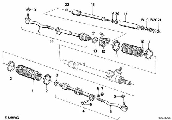 Buje para BMW Serie 3 E30 (OEM 32111124989). Original BMW