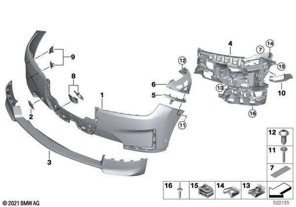 Cubierta del gancho de remolque imprimada para BMW I20 (OEM 51115A3ADF5). Original BMW