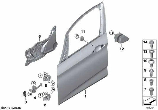 Freno de puerta delantero derecho para BMW Serie 2 F45, F46 (OEM 51217404898). Original BMW